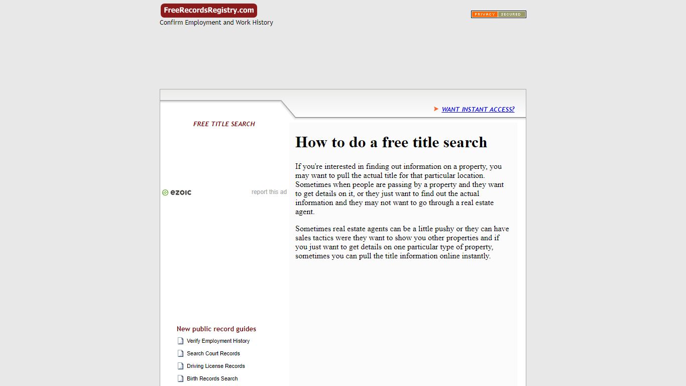 How to do a free title search - freerecordsregistry.com